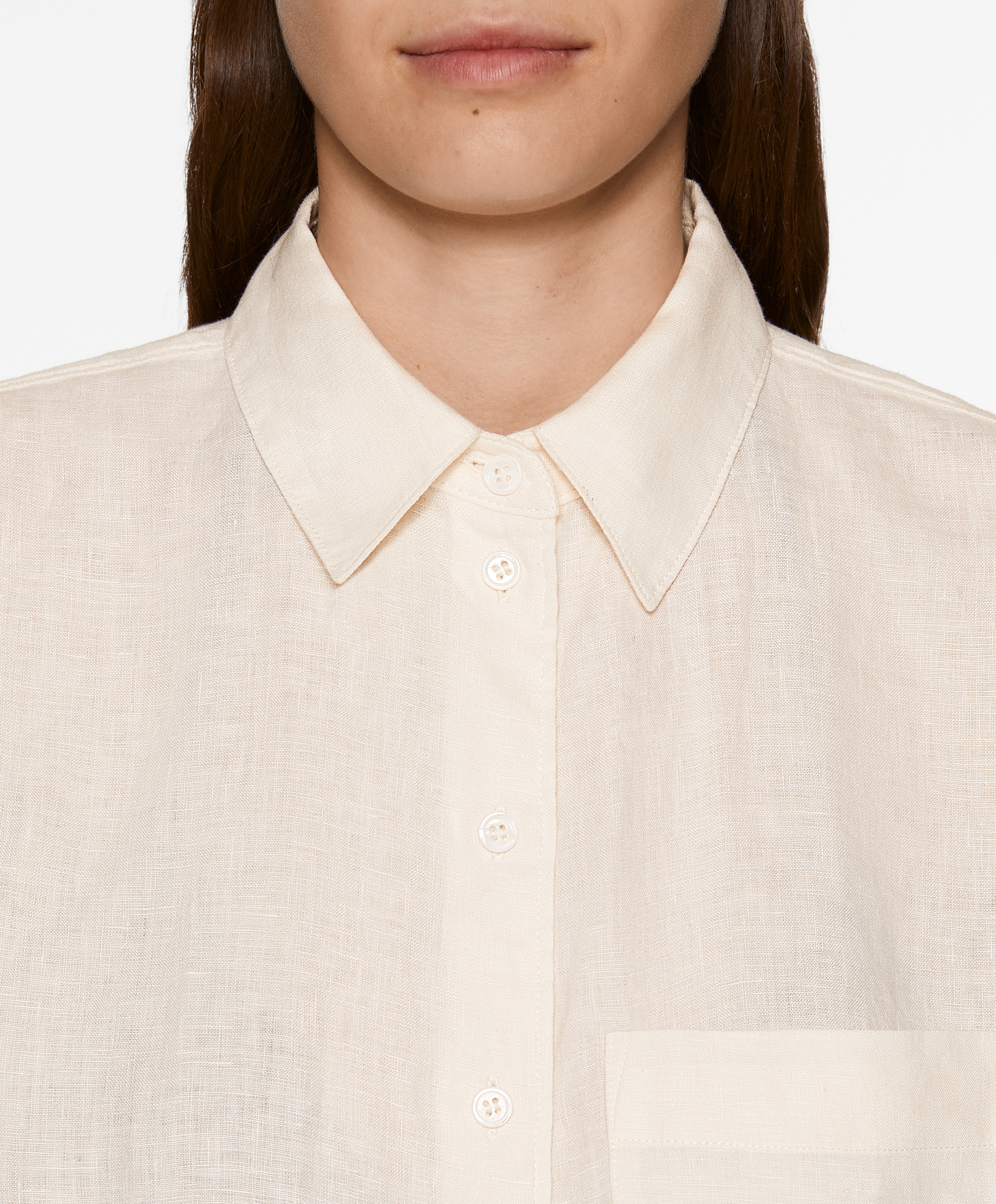 OYSHO Oversize long-sleeved 100% linen shirt
