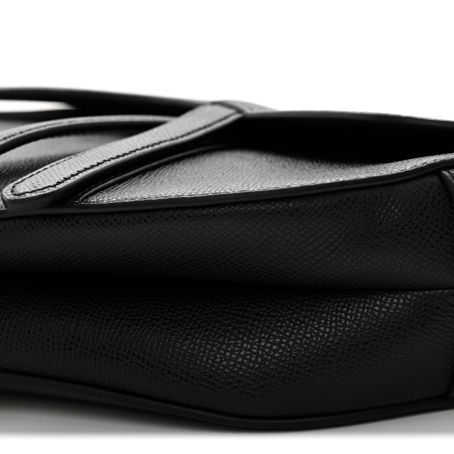 Grained Calfskin Saddle Bag Black - Top Club