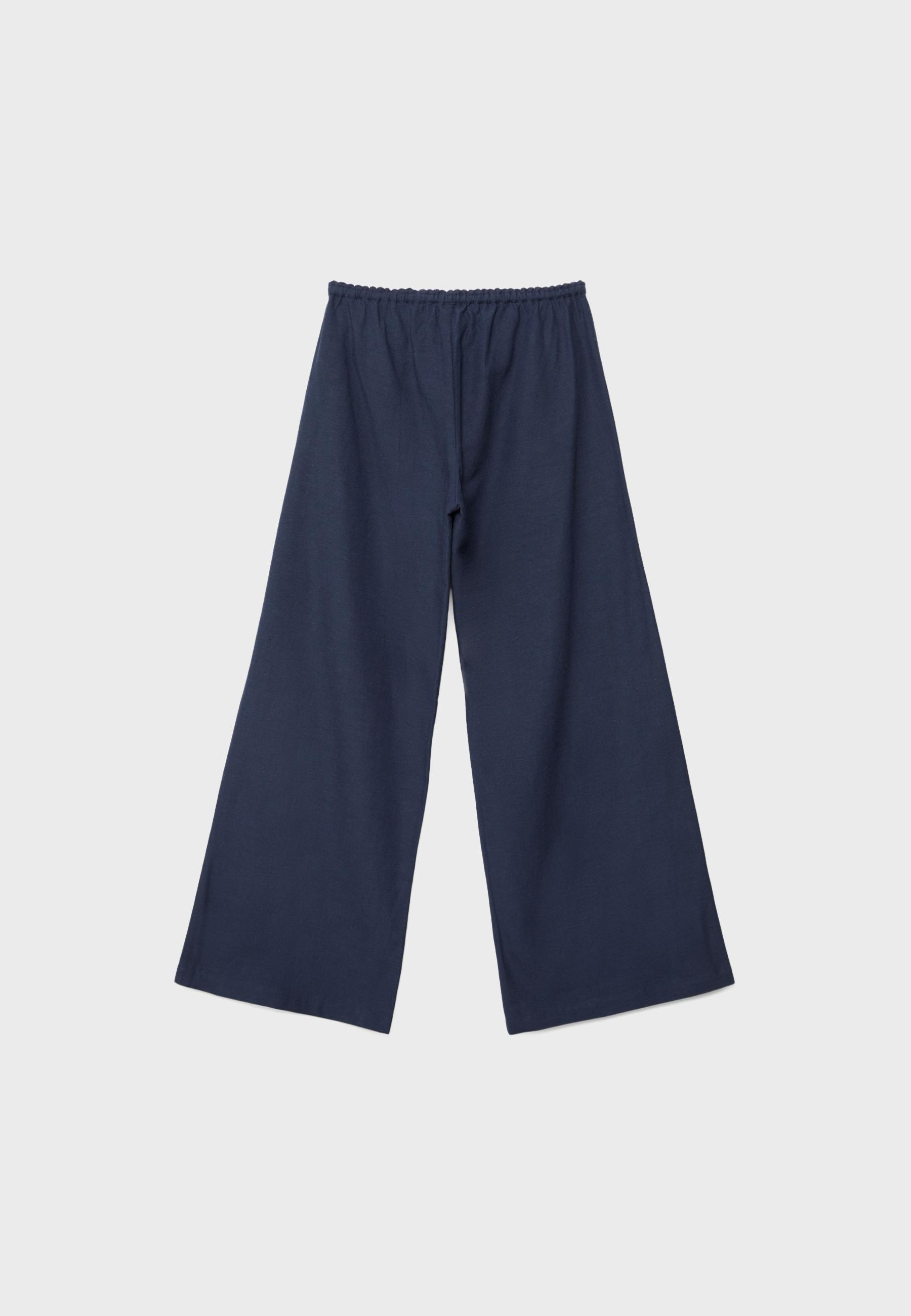 WIDE-LEG LINEN-EFFECT TROUSERS