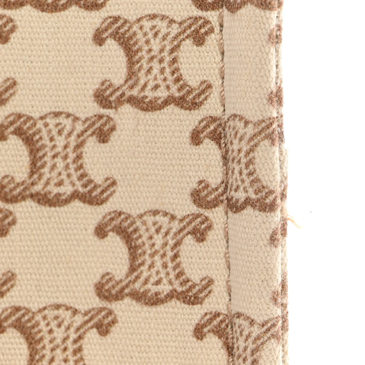Canvas Calfskin Triomphe Print Small Cabas Thais White - Top Club