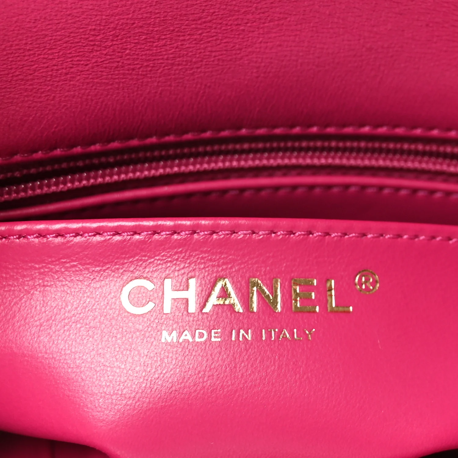 Lambskin Quilted Mini Pearl Crush Flap Fuchsia - Top Club
