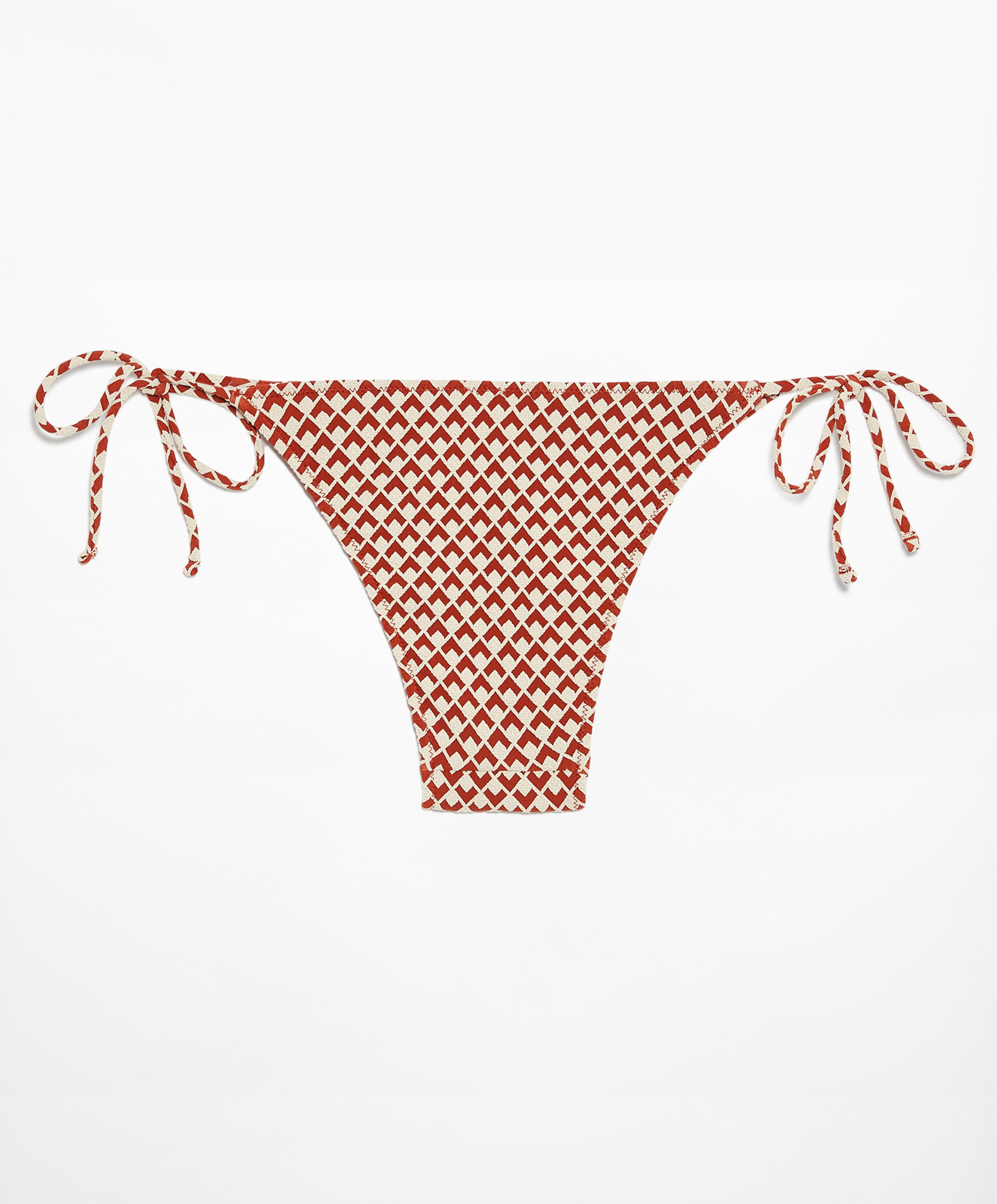 OYSHO Geometric jacquard medium-coverage bikini briefs with ties