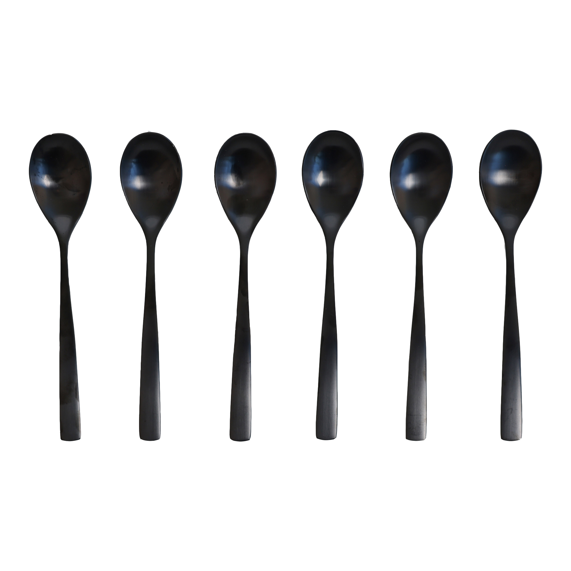 Theelepels Noma zwart - set van 6
