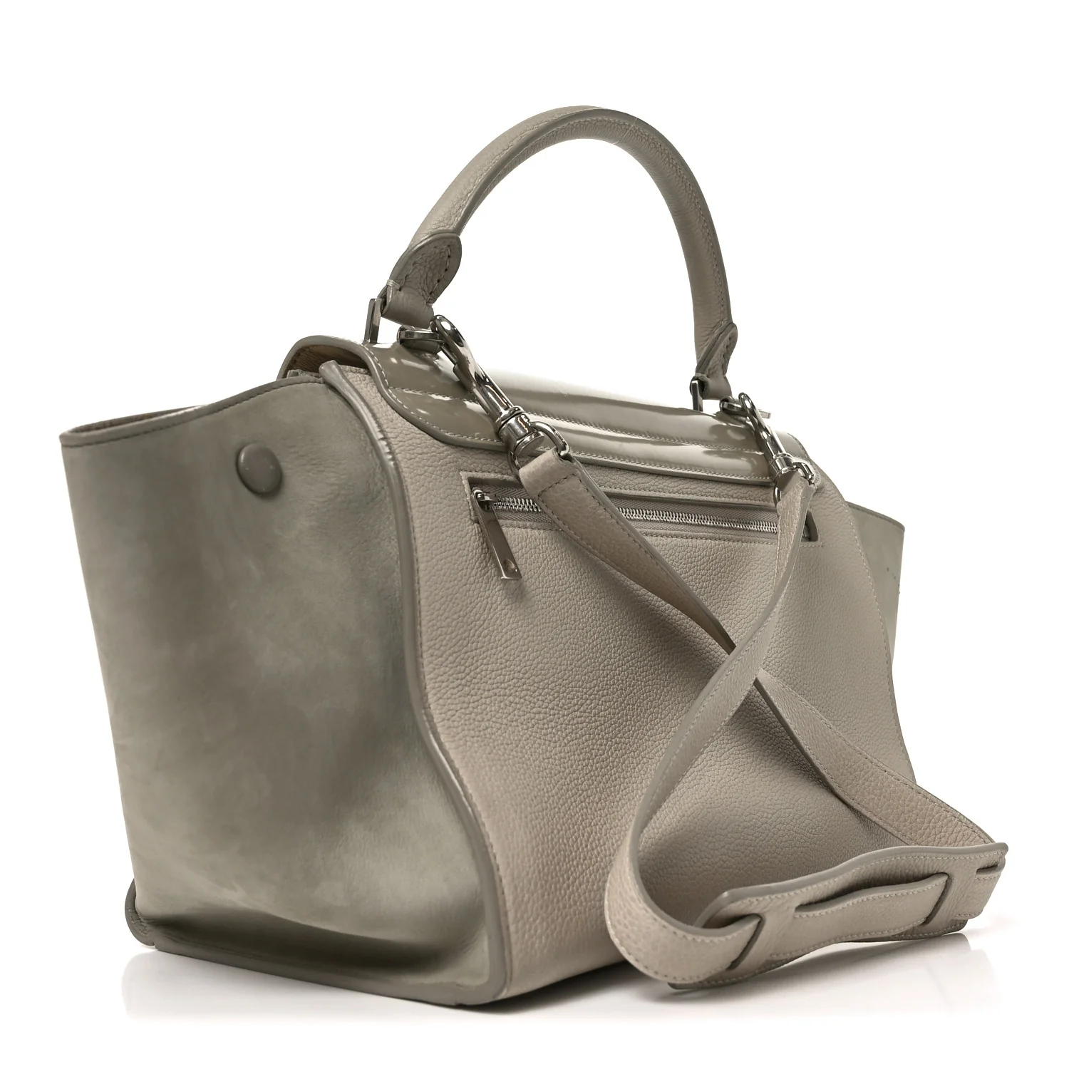 Spazzolato Calfskin Nubuck Small Trapeze Quartz