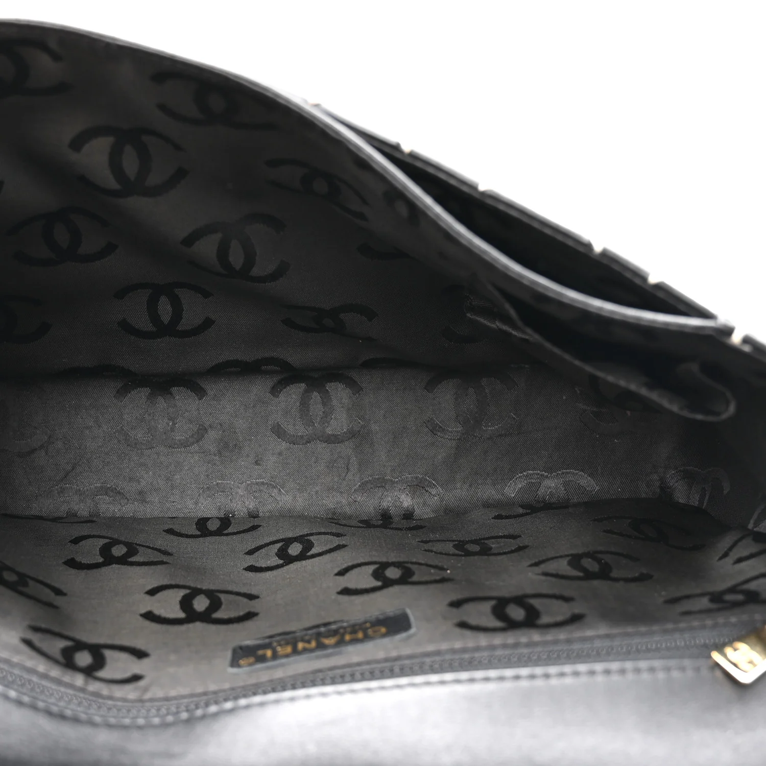 Calfskin Quilted Wild Stitch Large Top Handle Flap Black - Top Club
