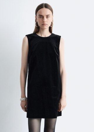 & Other Stories OPEN BACK VELVET MINI DRESS