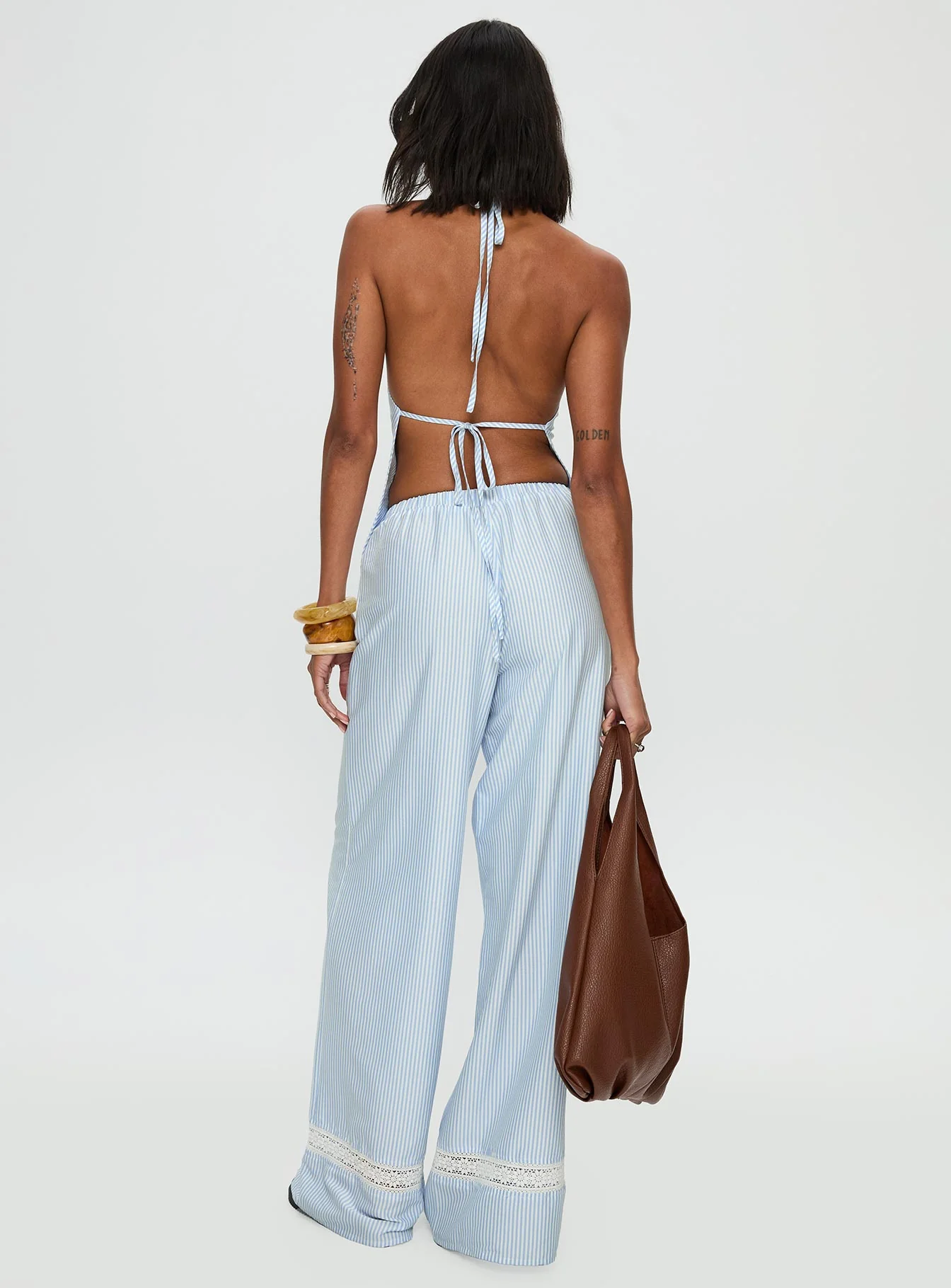 Summer Too Hot Pant Blue Stripe