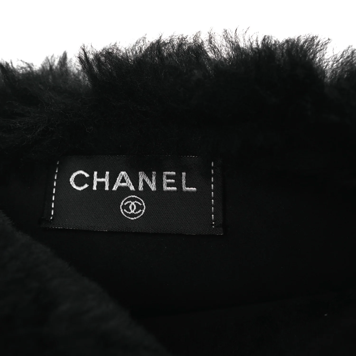 Muff Shearling Lambskin Bag Black Ecru - Top Club