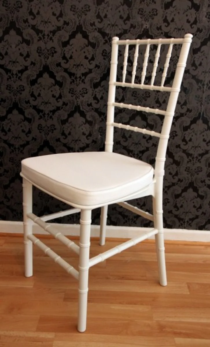 Designer acrylic chair including seat cushion white/white - Ghost Chair white - Polycarbonate furniture - Polycarbonate chair - Acrylic furniture - Ghost chair