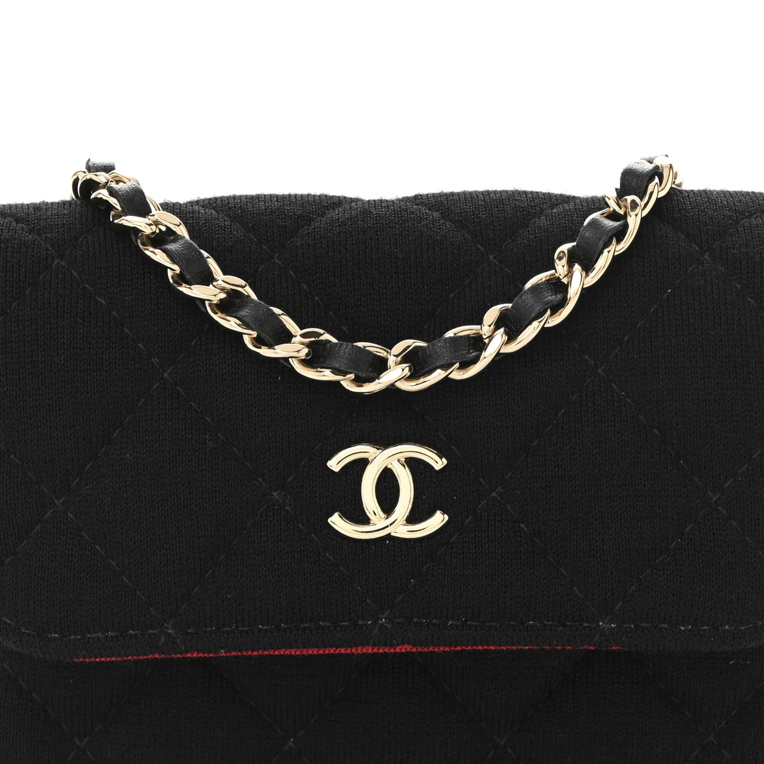 Jersey Quilted Micro Mini Flap Black - Top Club