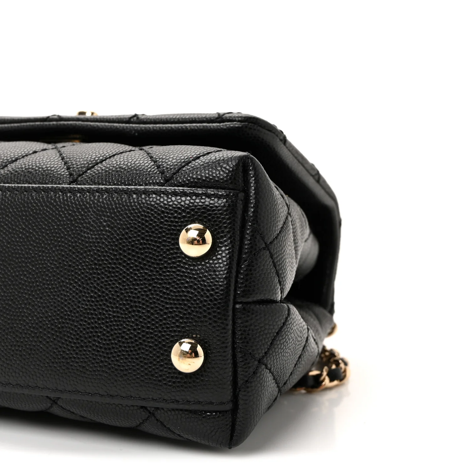Caviar Quilted Extra Mini Coco Handle Flap Black - Top Club
