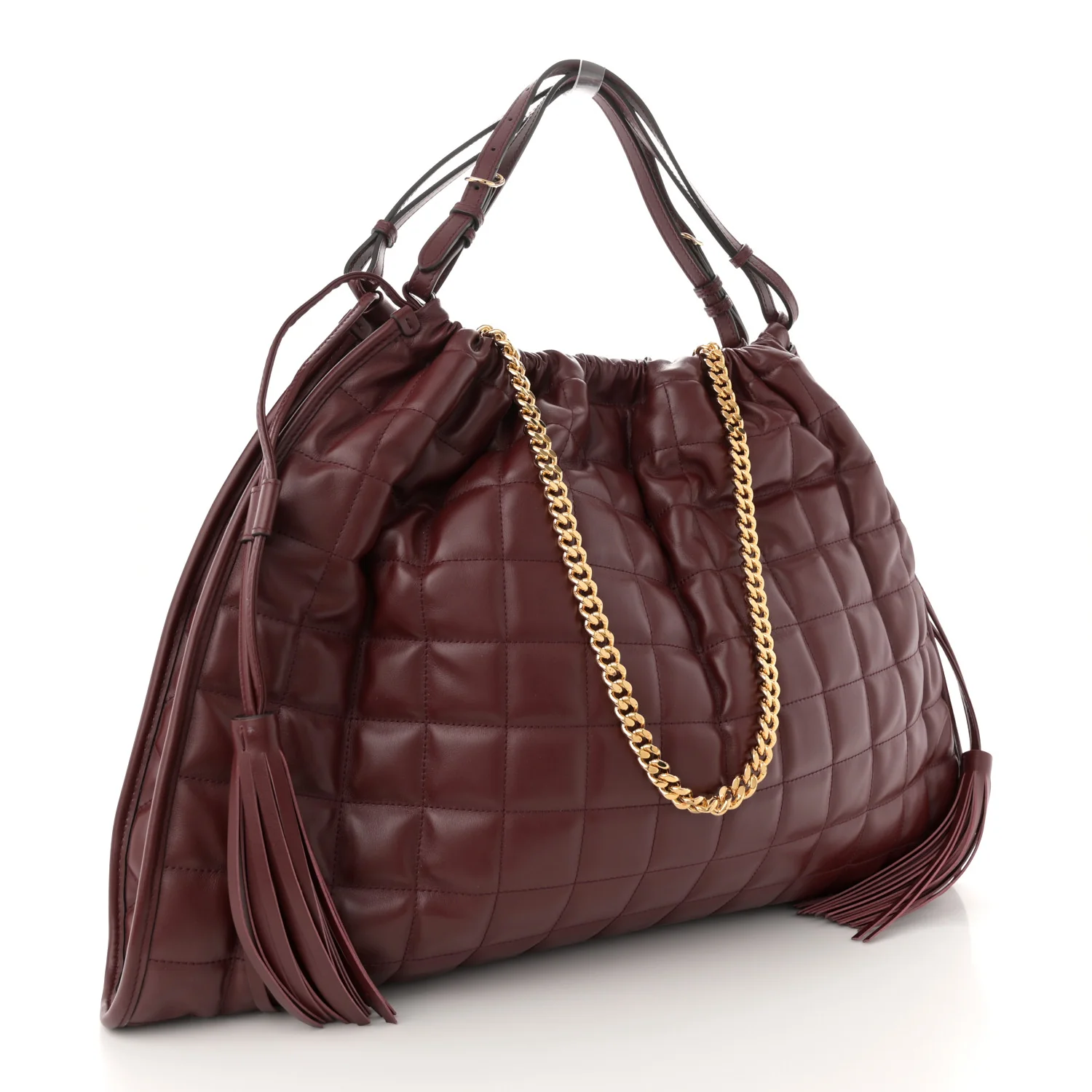 Calfskin Quilted Large Deco Tote Bag Rosso Ancora Red - Top Club