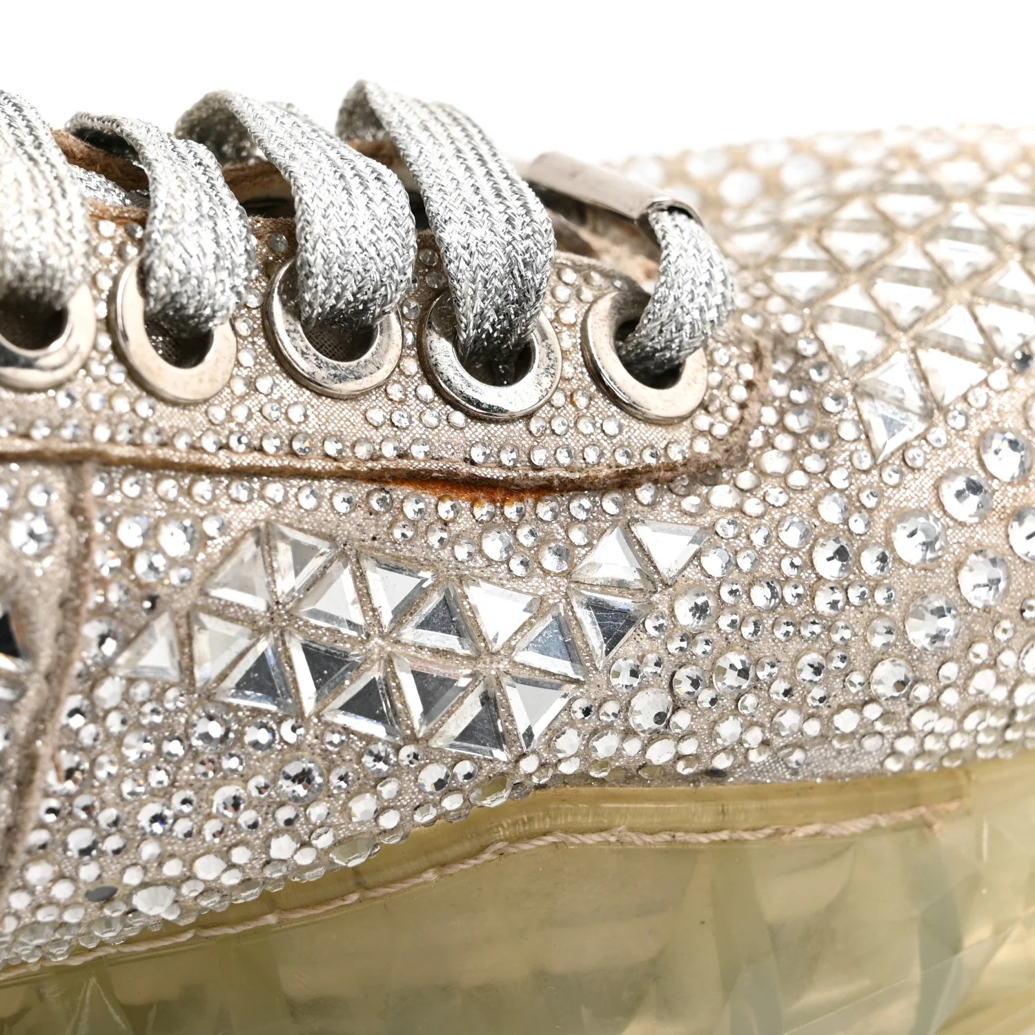 Crystal Womens Diamond F Low Top Sneaker 37 - Top Club