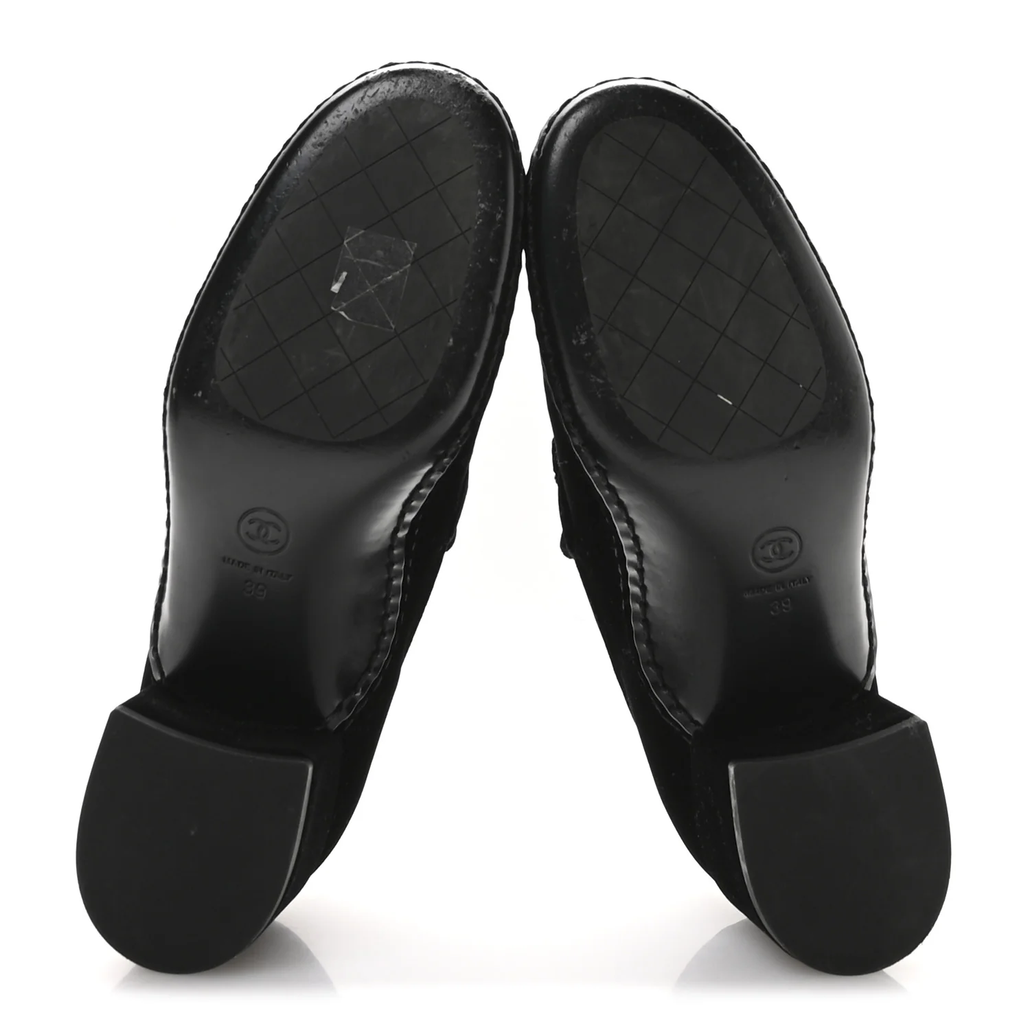 Shiny Calfskin Logo Loafers 38 Black - Top Club