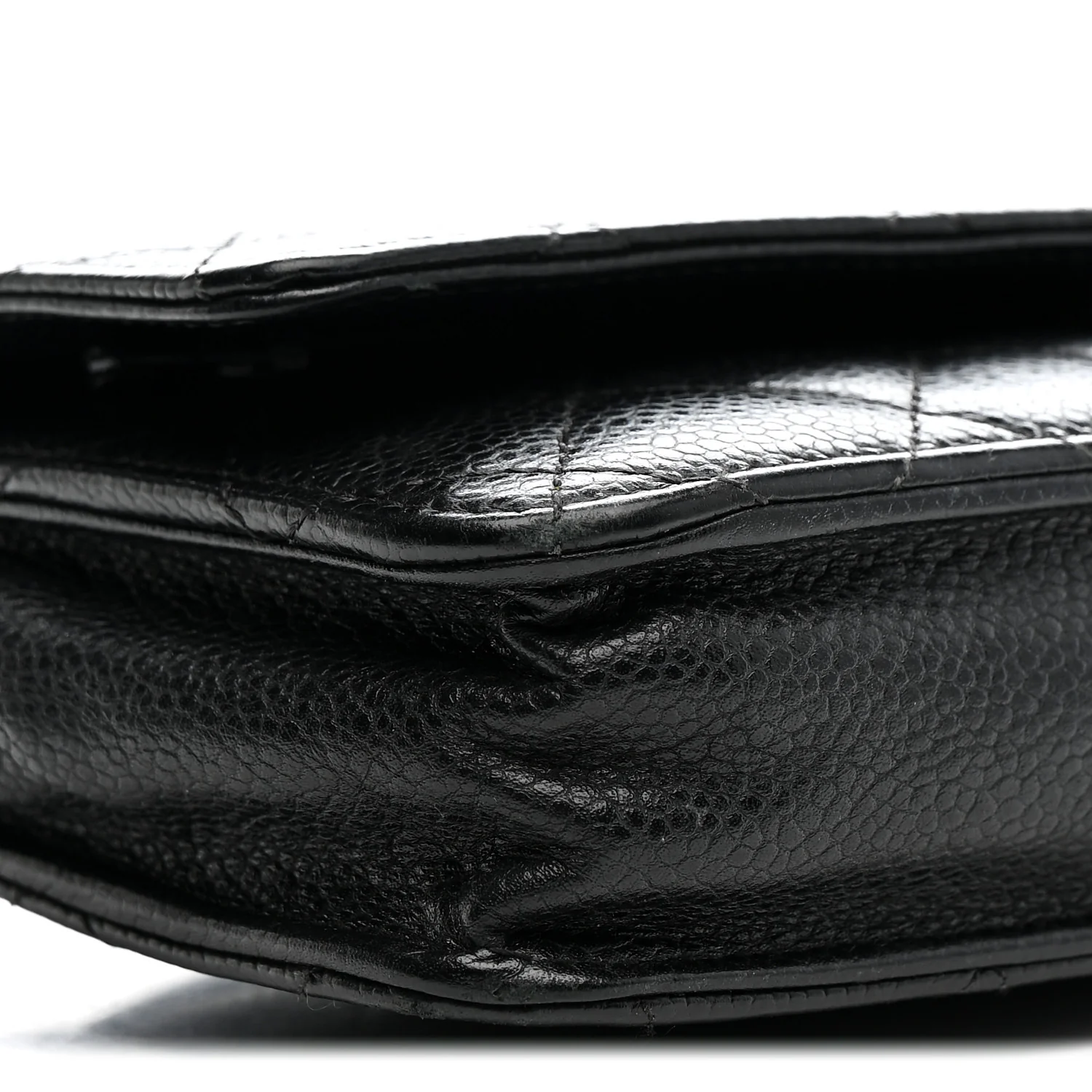 Caviar Quilted Wallet on Chain WOC Black - Top Club