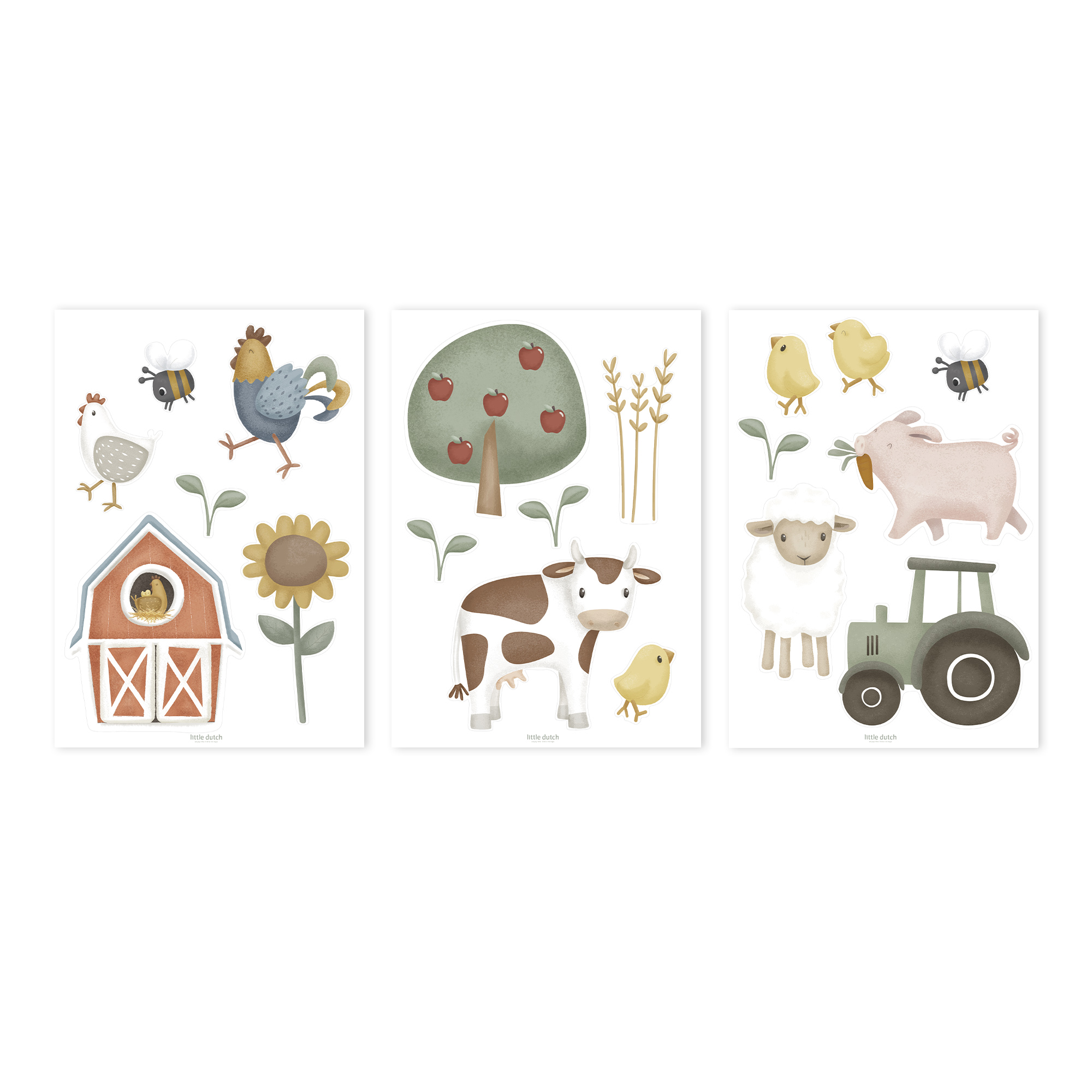 Muurstickers Little Farm A4