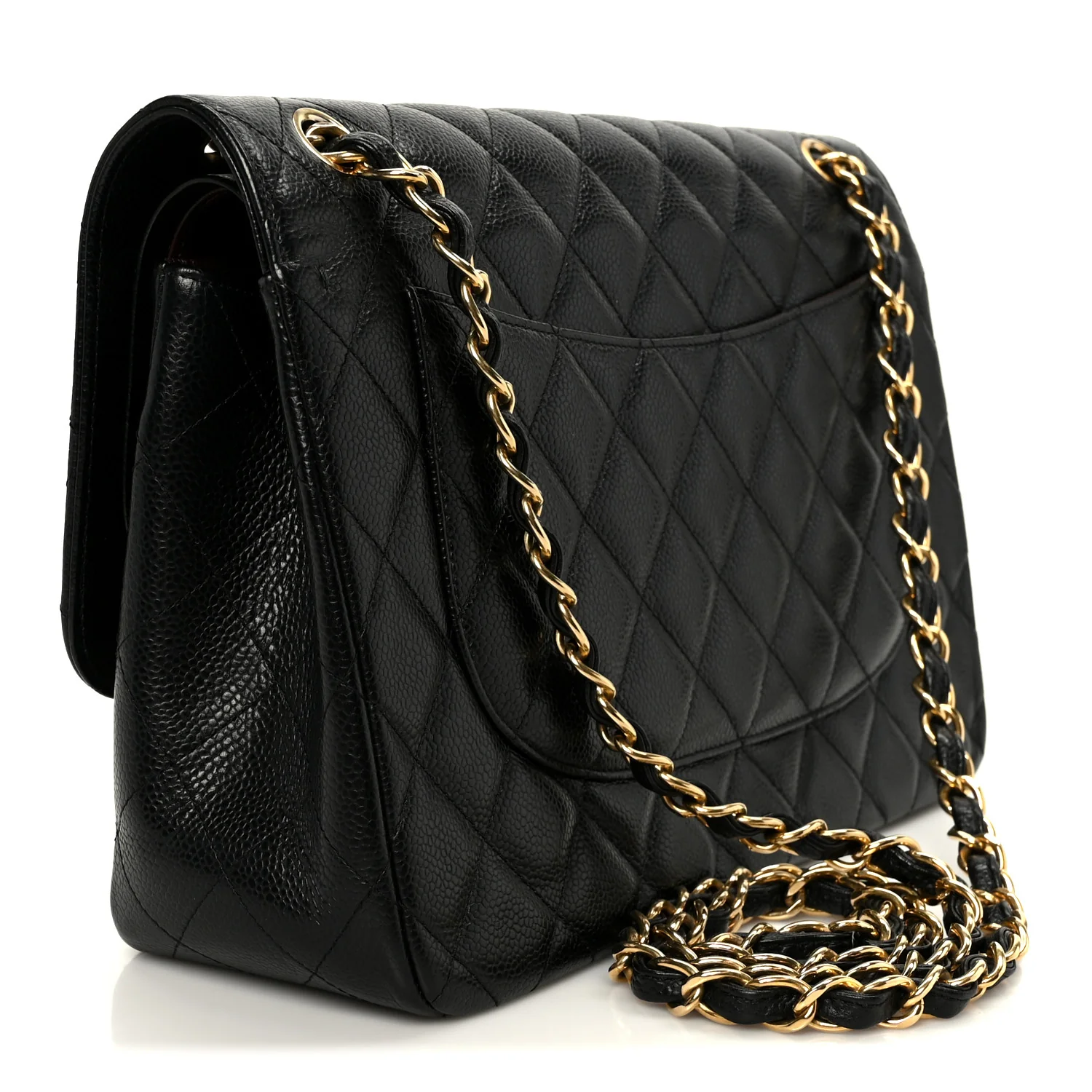 Caviar Quilted Jumbo Double Flap Black - Top Club