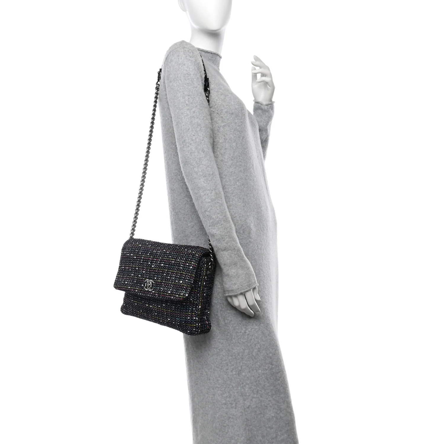 Tweed Small Messenger Flap Navy