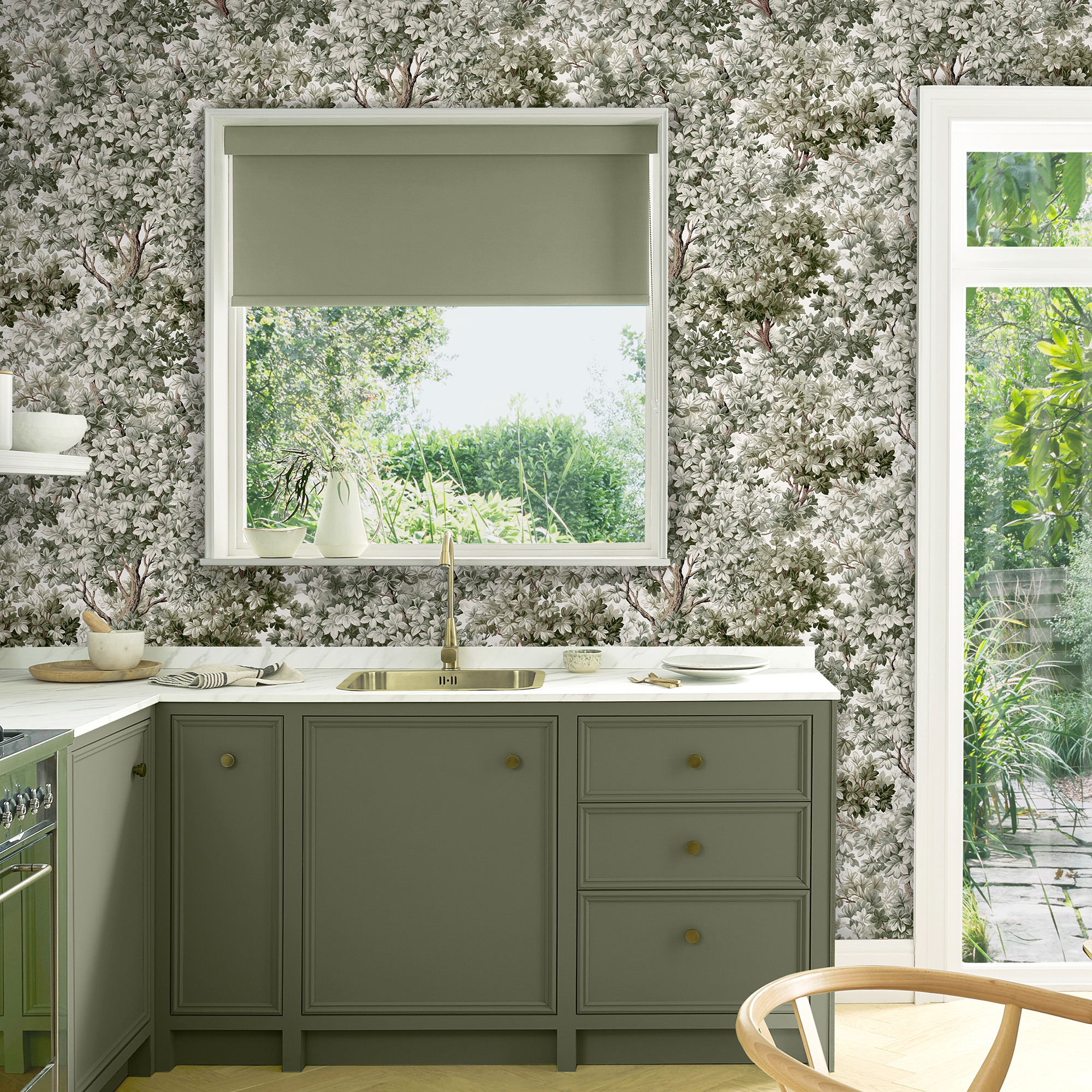 Graham & Brown - Vliesbehang Coppice Sage - 10mx52cm