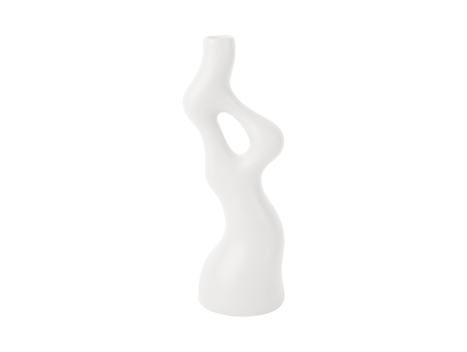 Vase Organic Swirls polyresin white