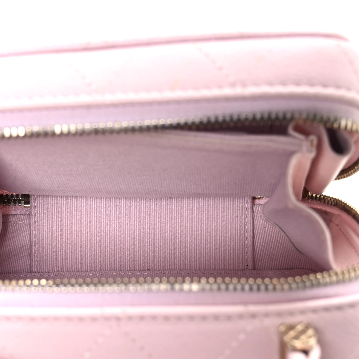 Caviar Quilted Top Handle Vanity Case Pink - Top Club