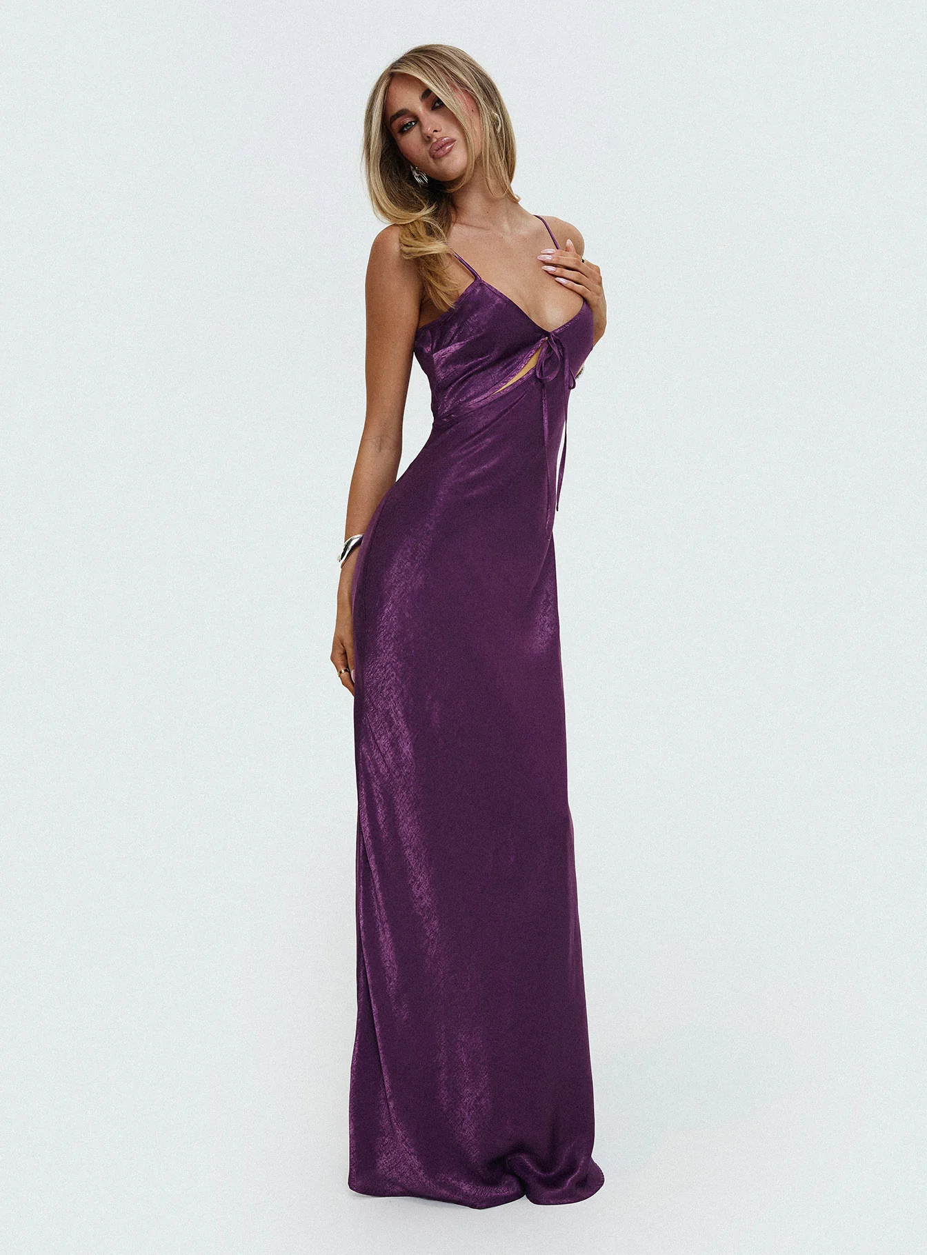Linger Bias Cut Maxi Dress Purple