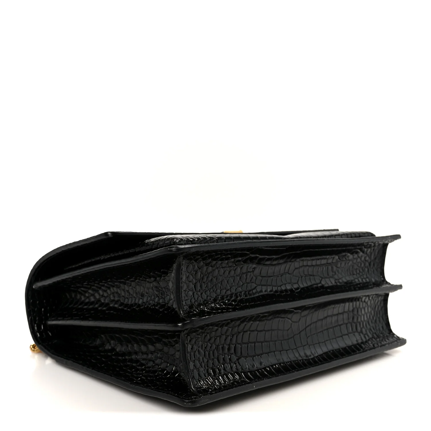Calfskin Crocodile Embossed Large Monogram Sunset Black - Top Club