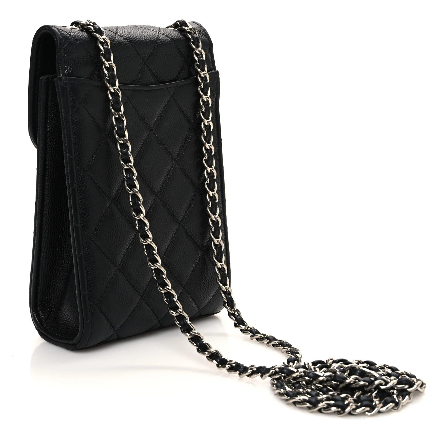 Caviar Quilted Classic Phone Holder Black - Top Club