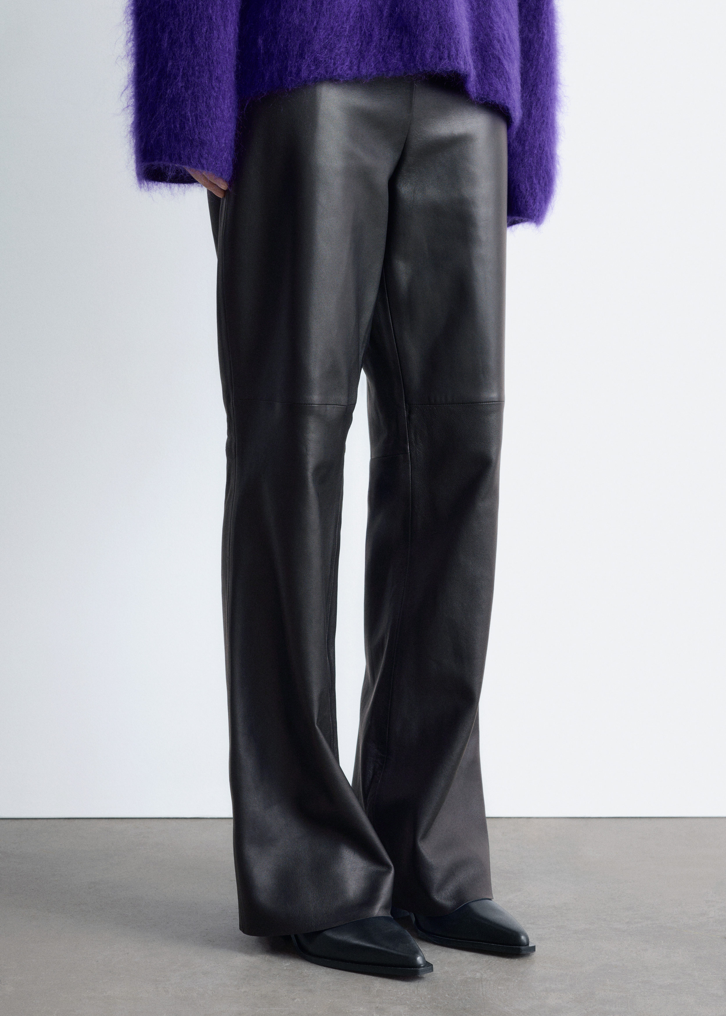 & Other Stories BOOTCUT LEATHER TROUSERS