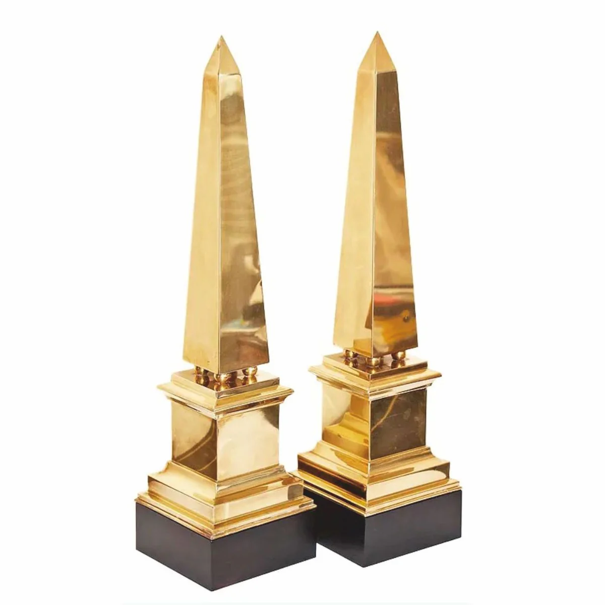 Decorative obelisk set gold / black H. 52 cm - decorative accessories
