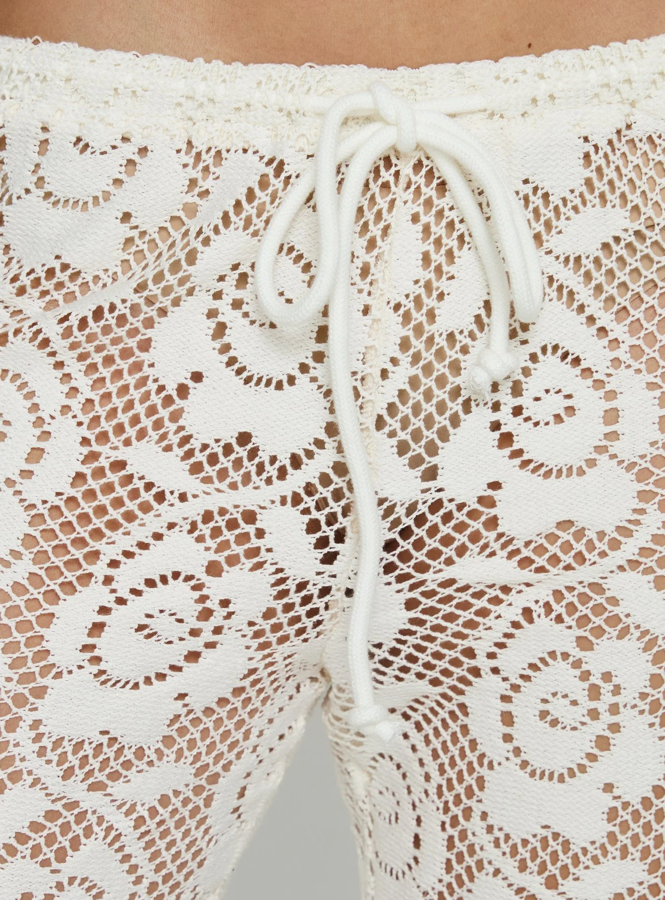 Rosadonna Lace Flare Pants Cream