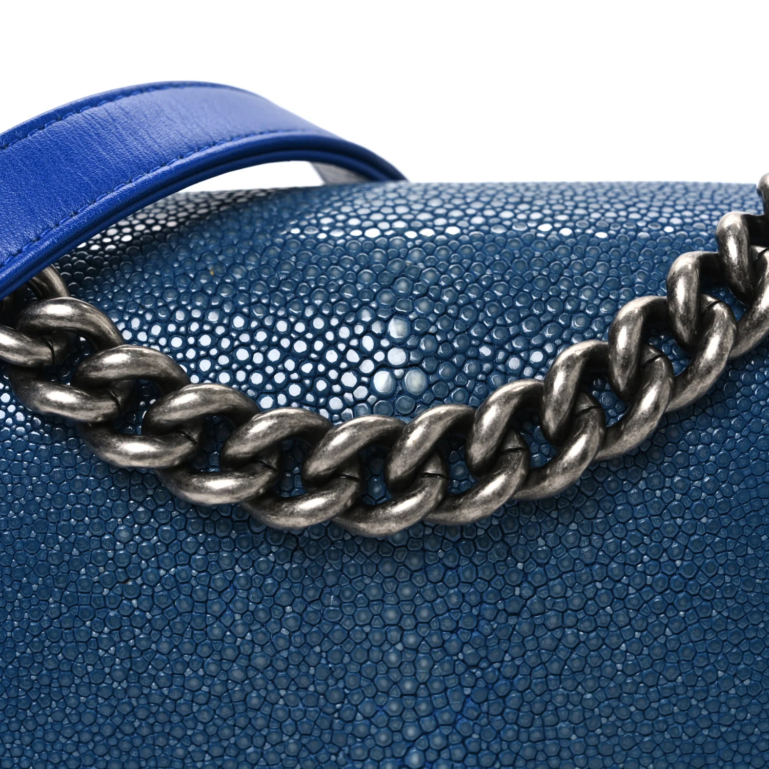 Galuchat Stingray Small Boy Flap Blue - Top Club