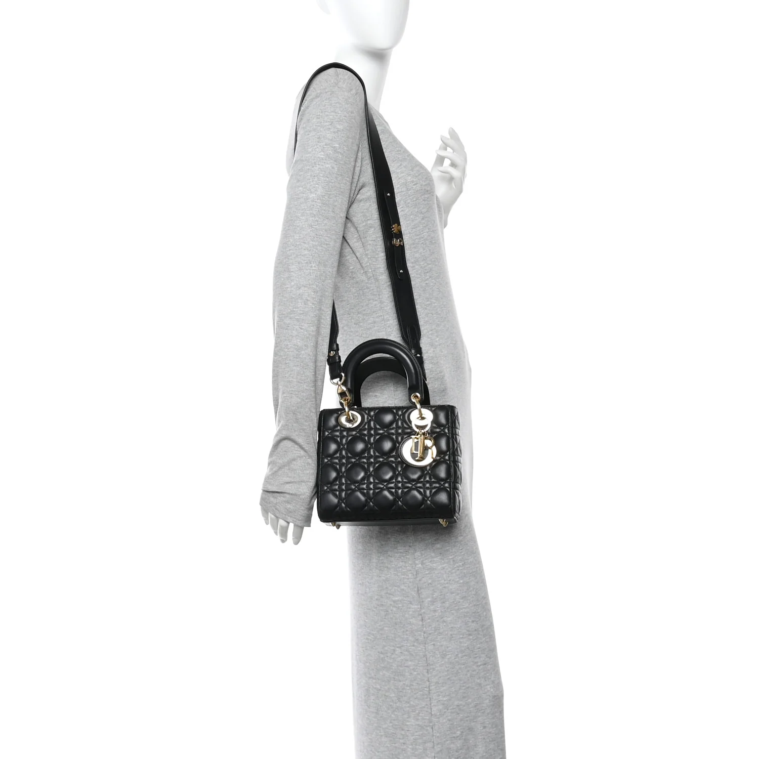 Lambskin Cannage Small My ABCDior Lady Dior Black