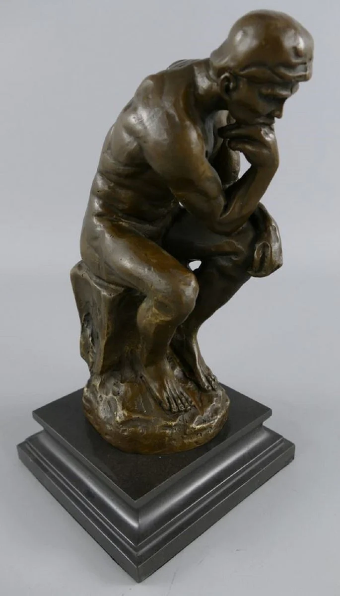 Art Deco Bronze Decorative Figure The Thinker Bronze / Black H. 26 cm