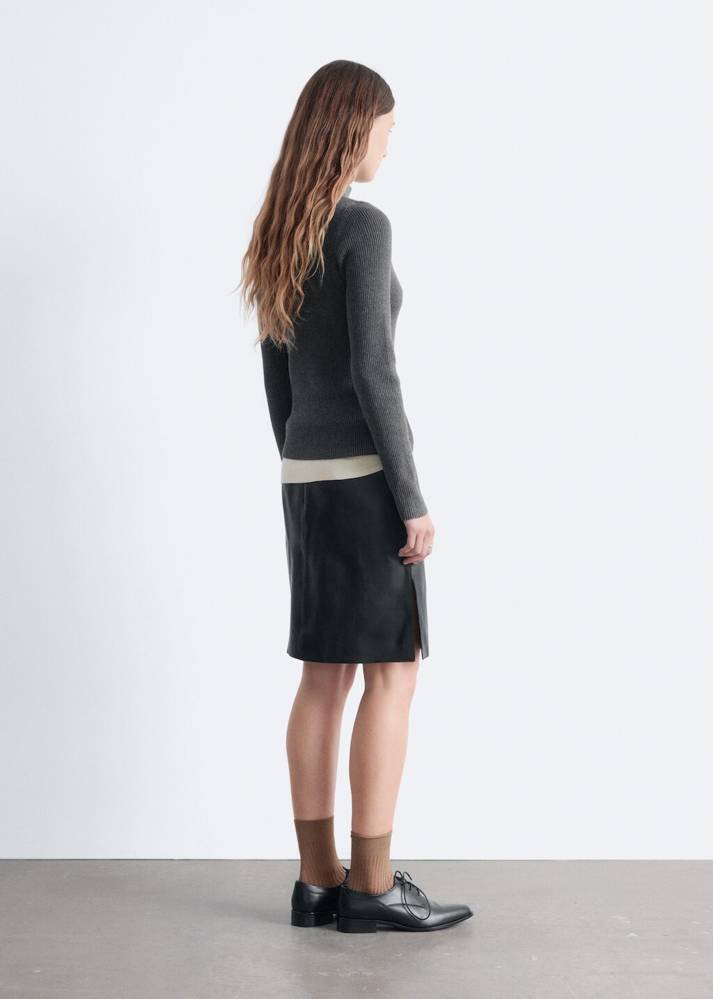 & Other Stories KNEE-LENGTH LEATHER SKIRT