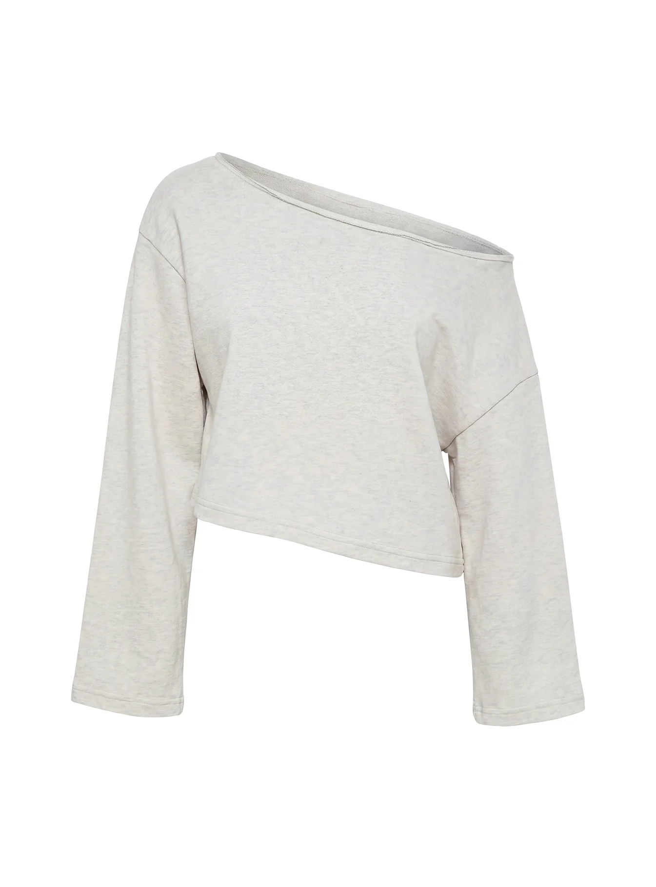 Retreat Raw Edge Off Shoulder Jumper Snow Marle