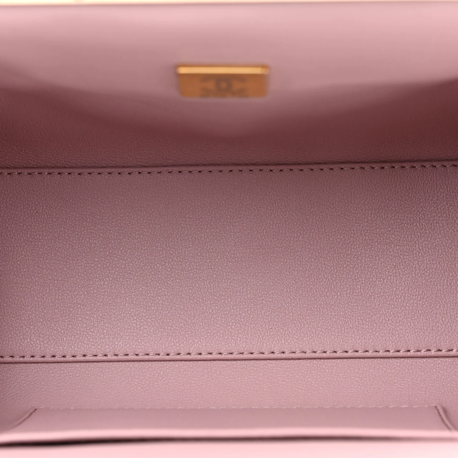 Lambskin Quilted Chain Frame Clutch Pink - Top Club