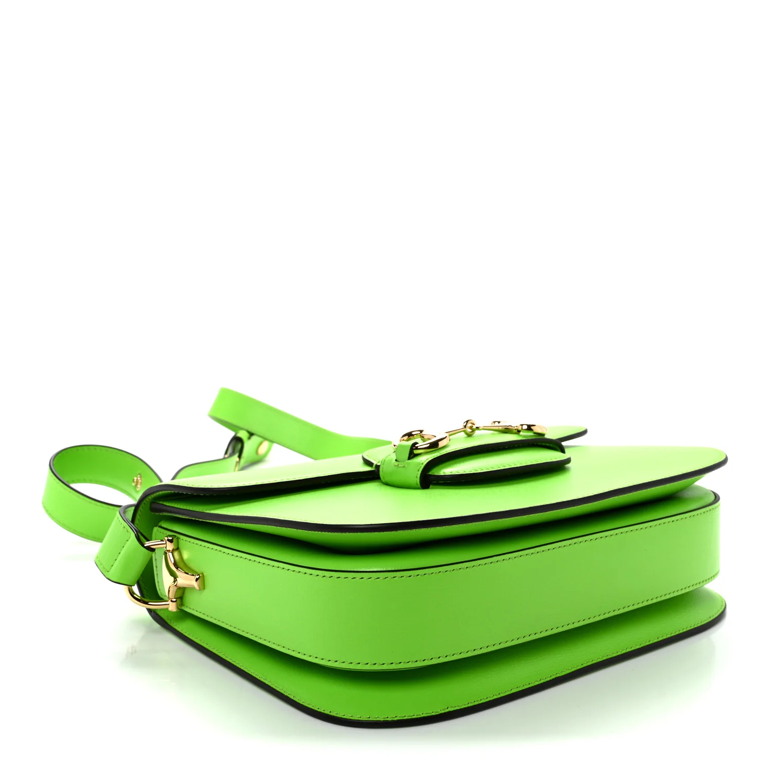 Azalea Calfskin Horsebit 1955 Shoulder Bag Electric Green - Top Club