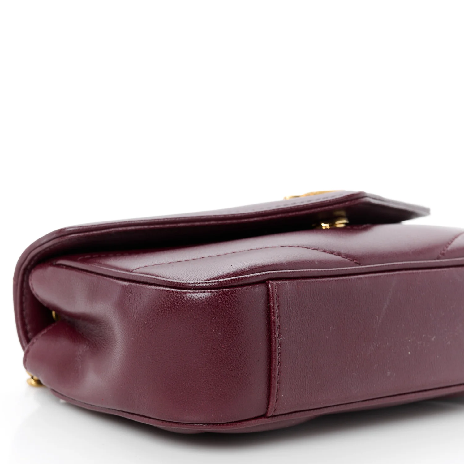 Lambskin Chevron Quilted Mini Loulou Rouge Cabernet - Top Club