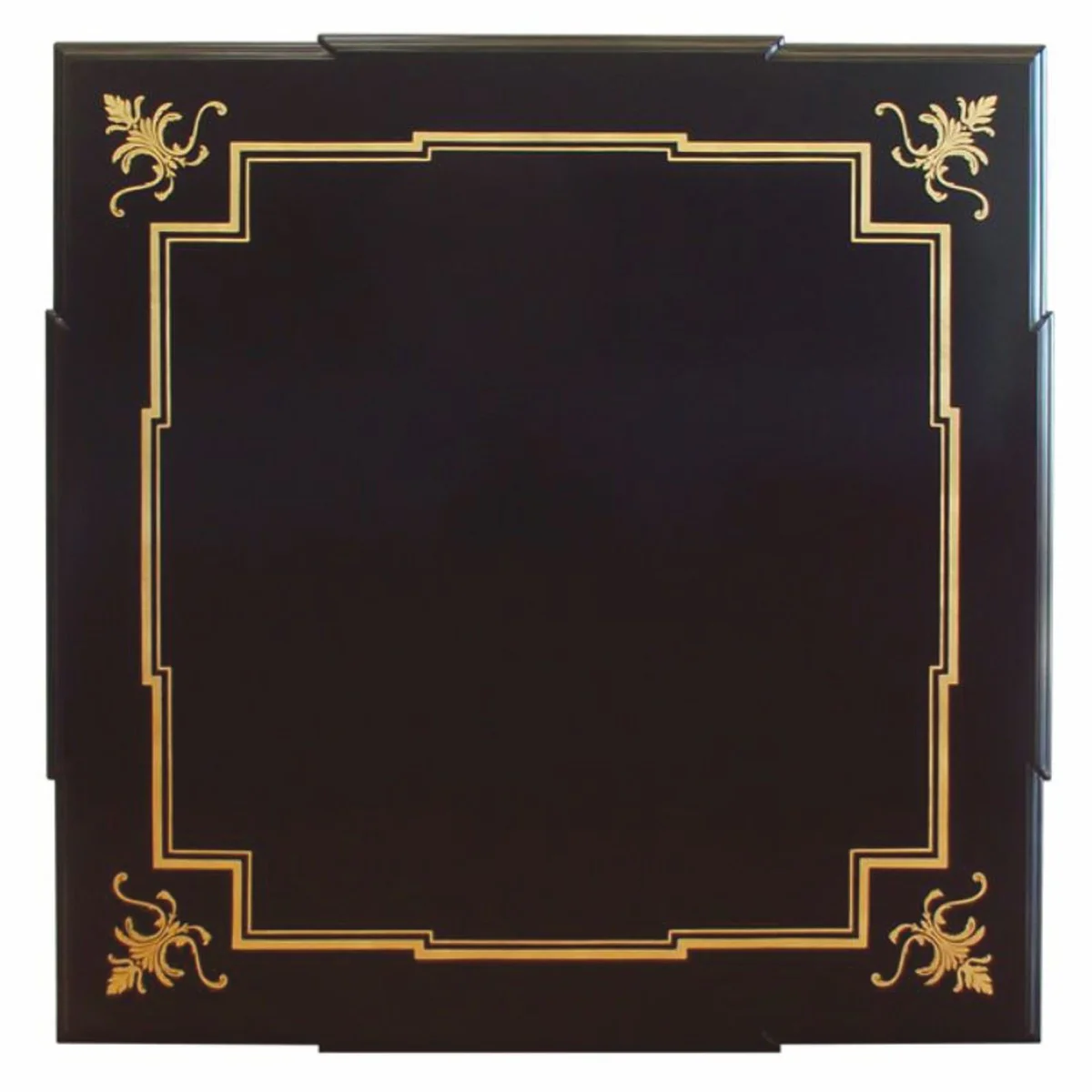 Luxury Baroque coffee table with glass top black / gold 127 cm - Made in Italy