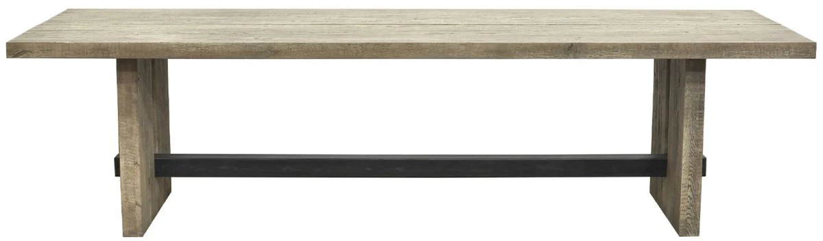 Country Style Solid Wood Dining Table Gray / Black - Various Sizes - Rectangular Oak Wood Kitchen Table - Solid Wood Dining Room Furniture - Country Style Dining Room Furniture