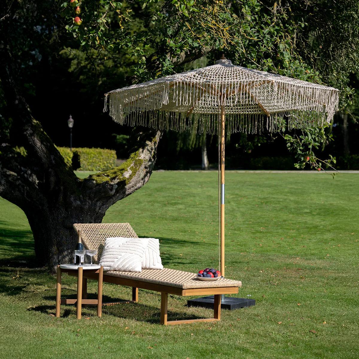 Houten tuin loungestoel Elodie Naturel