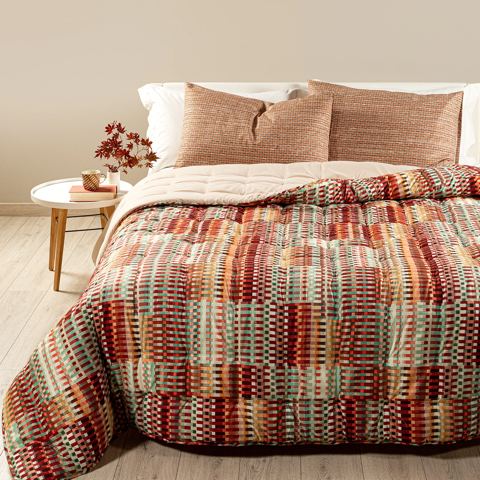 Calduccia in microfiber Paint and half Bordeaux Caleffi Home