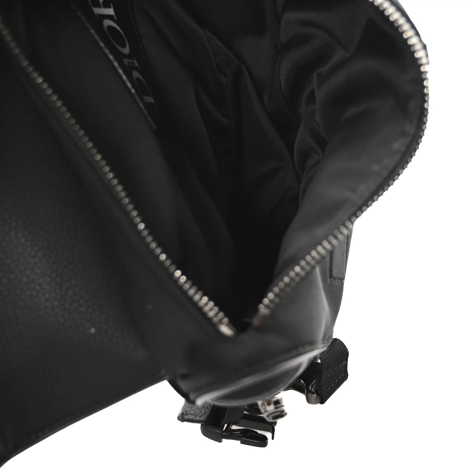 Nylon Grained Calfskin Saddle Bag Black Multicolor - Top Club