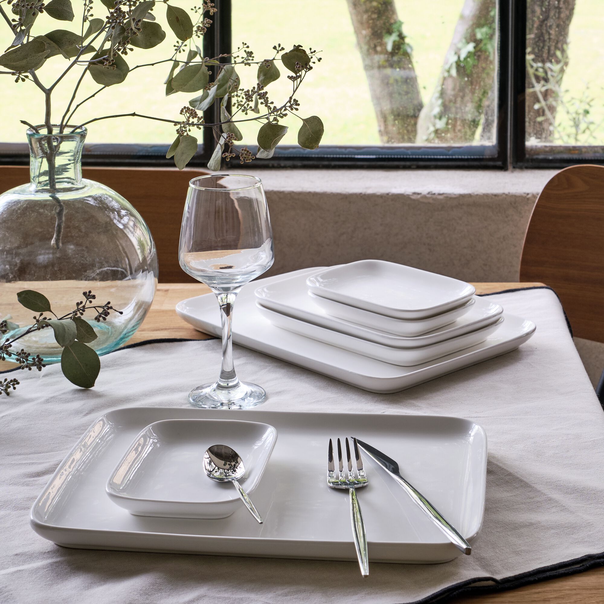 RECTO - Assiette à dessert en porcelaine 14x21,5cm - blanc