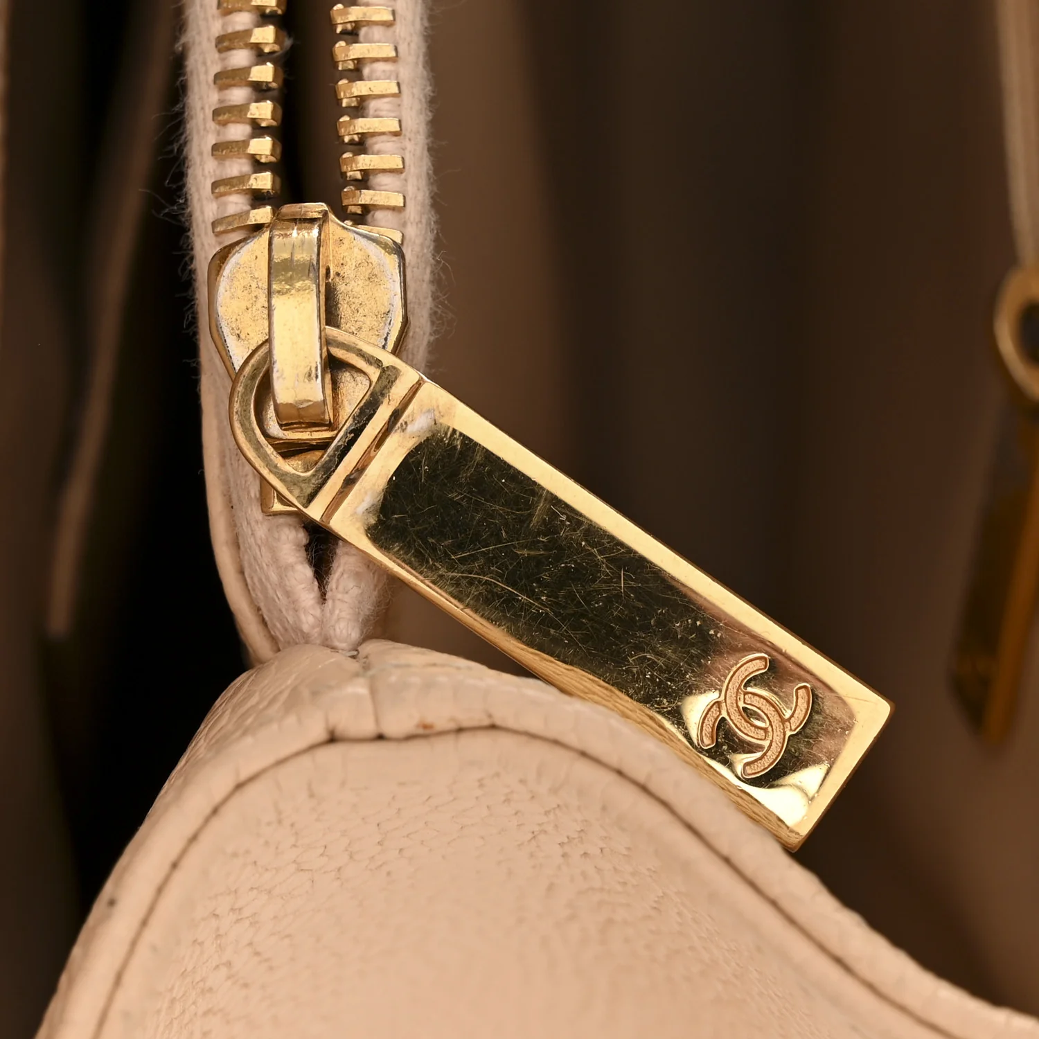 Caviar Quilted Grand Shopping Tote GST Beige - Top Club