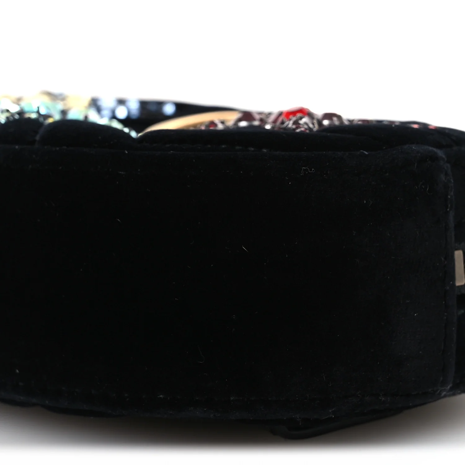 Velvet Matelasse Crystal Star GG Marmont Belt Bag 75 30 Black - Top Club