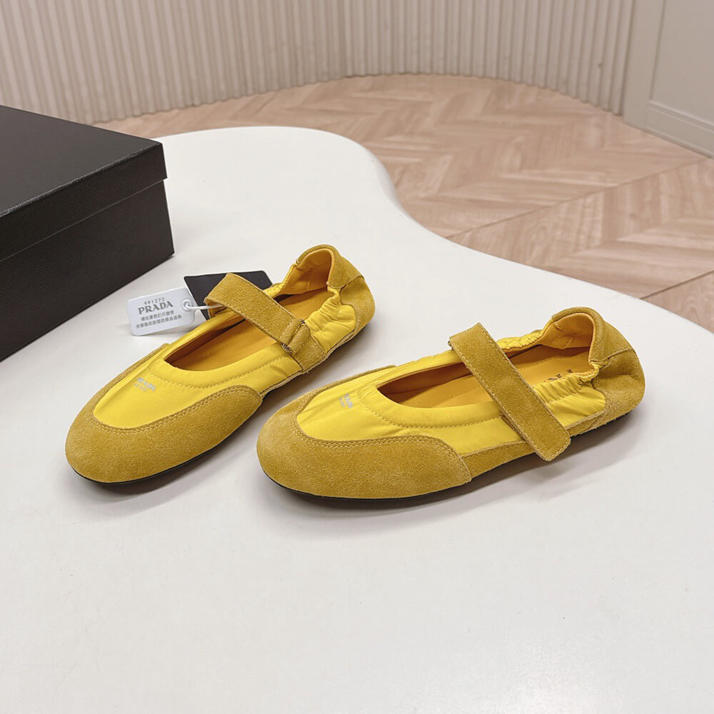 PRADA Re-Nylon and suede ballet flats - Top Club