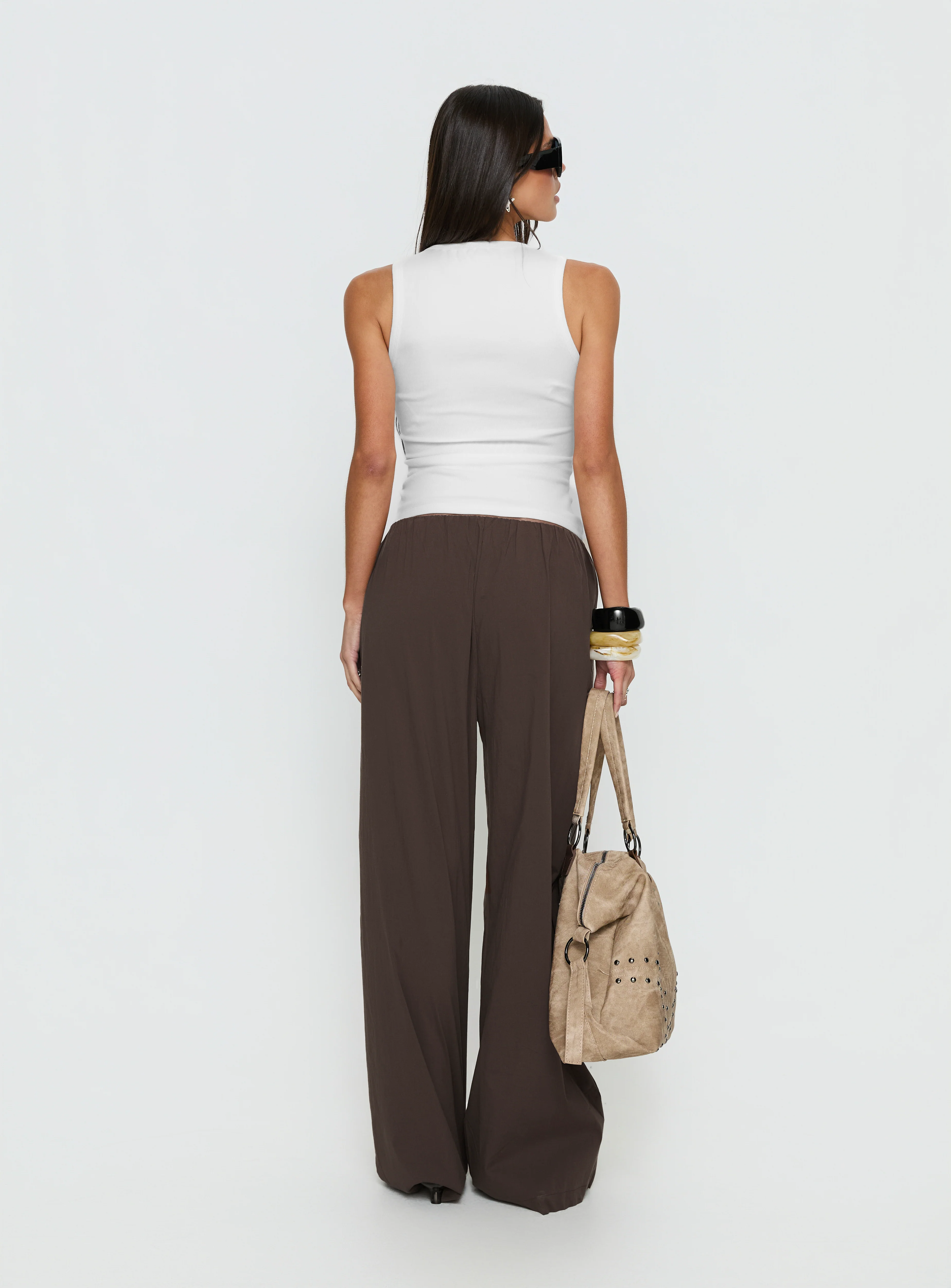 Lunea Concealed Waistband Pants Brown