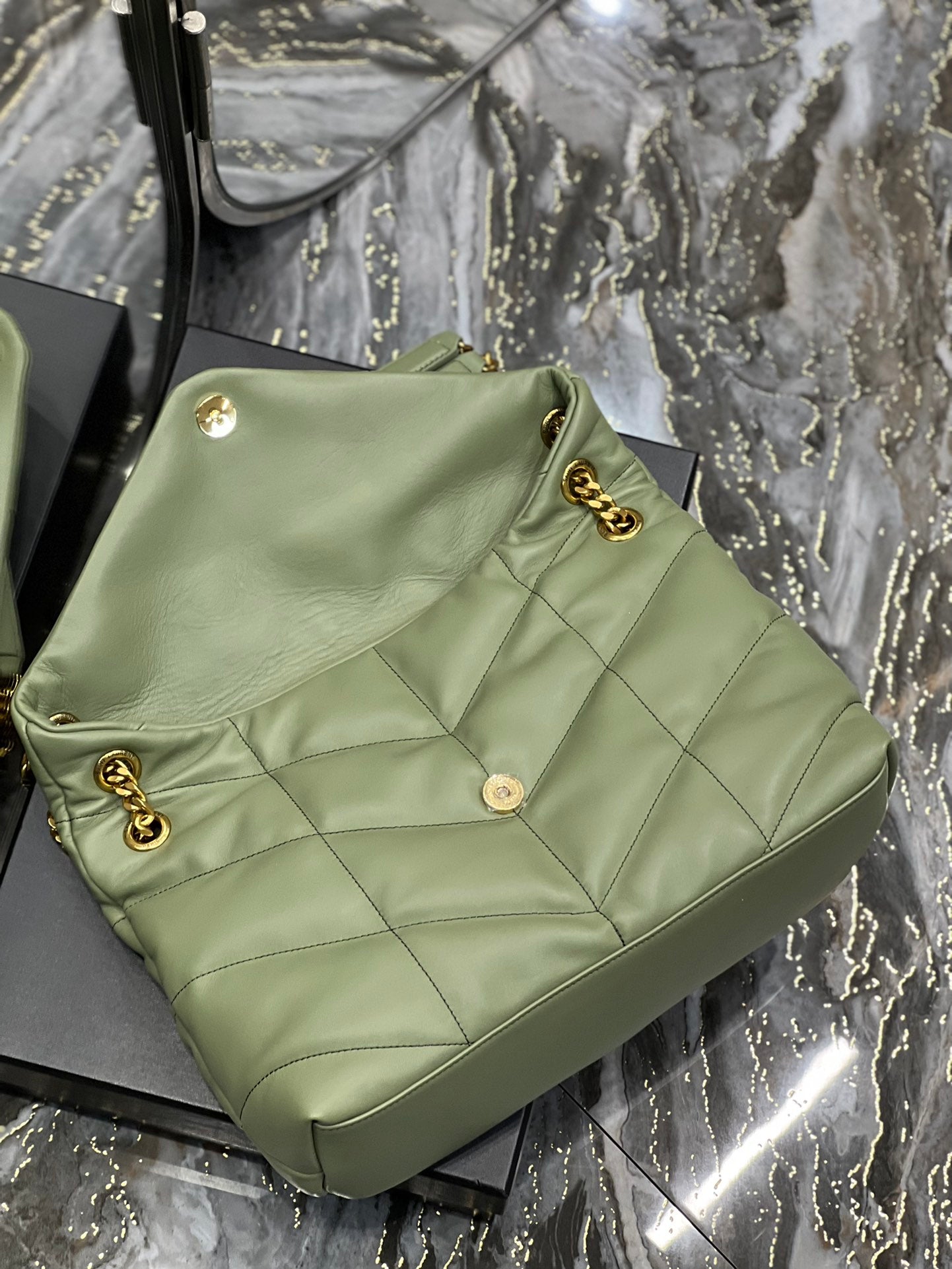 Y PUFFER MEDIUM BAG IN QUILTED LAMBSKIN - Top Club